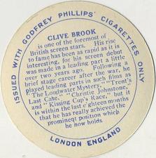 1924 Godfrey Phillips Cinema Stars (Circular) #NNO Clive Brook Back