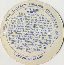 1924 Godfrey Phillips Cinema Stars (Circular) #NNO Chrissie White Back