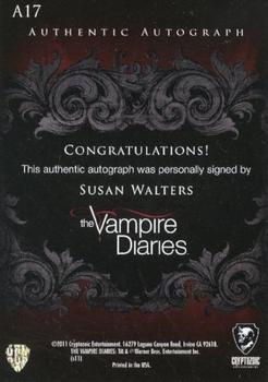 2011 Cryptozoic The Vampire Diaries Season 1 - Autographs #A17 Susan Walters Back