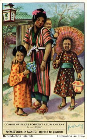 1959 Liebig Comment elles portent leur enfant (How Children Are Carried) (French Text) (F1705, S1708) #2 Japon Front