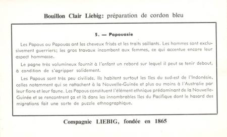 1959 Liebig Comment elles portent leur enfant (How Children Are Carried) (French Text) (F1705, S1708) #5 Papouasie Back