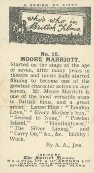 1927 The Spinet House Who's Who in British Films #10 Moore Marriott Back
