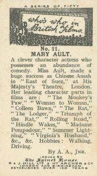 1927 The Spinet House Who's Who in British Films #11 Marie Ault Back