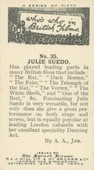 1927 The Spinet House Who's Who in British Films #35 Julie Suedo Back