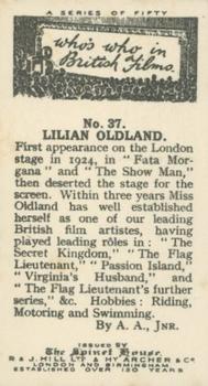 1927 The Spinet House Who's Who in British Films #37 Lillian Oldland Back