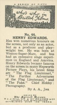 1927 The Spinet House Who's Who in British Films #44 Henry Edwards Back