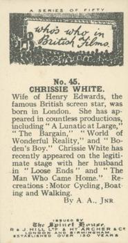 1927 The Spinet House Who's Who in British Films #45 Chrissie White Back