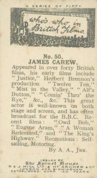 1927 The Spinet House Who's Who in British Films #50 James Carew Back