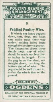 1922 Ogden's Poultry Rearing & Management #6 Pegging Poultry Wire Back