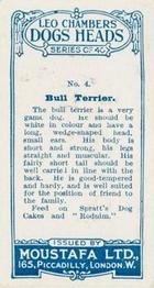 1924 Moustafa Leo Chambers Dogs Heads #4 Bull Terrier Back