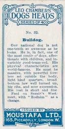 1924 Moustafa Leo Chambers Dogs Heads #32 Bulldog Back
