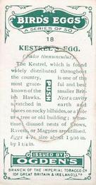 1926 Ogden's British Bird's Eggs (Cut-outs) #18 Kestrel Back