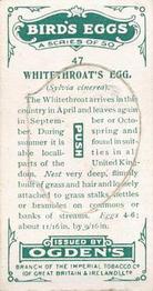 1926 Ogden's British Bird's Eggs (Cut-outs) #47 Whitethroat Back