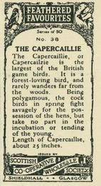 1926 Scottish Co-operative Wholesale Society Feathered Favourites #38 The Capercaille Back