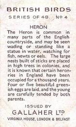 1937 Gallaher British Birds #4 Heron Back