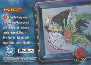 1996 Fleer/SkyBox Welch's/Eskimo Pie The Adventures of Batman and Robin #7 Two Face Back