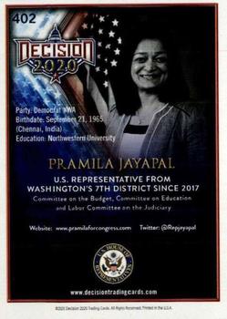 2020 Decision 2020 #402 Pramila Jayapal Back