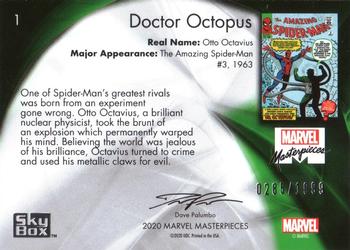 2020 SkyBox Marvel Masterpieces #1 Doctor Octopus Back