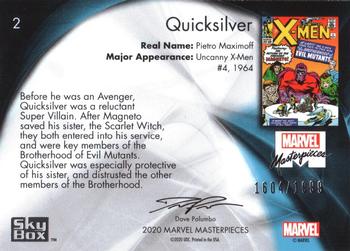 2020 SkyBox Marvel Masterpieces #2 Quicksilver Back