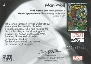 2020 SkyBox Marvel Masterpieces #4 Man-Wolf Back