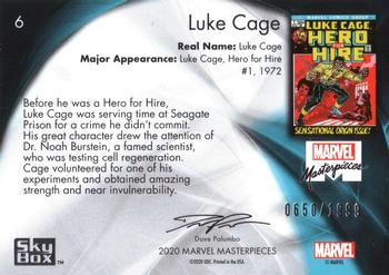 2020 SkyBox Marvel Masterpieces #6 Luke Cage Back