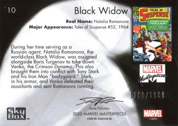 2020 SkyBox Marvel Masterpieces #10 Black Widow Back