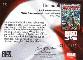 2020 SkyBox Marvel Masterpieces #15 Heimdall Back