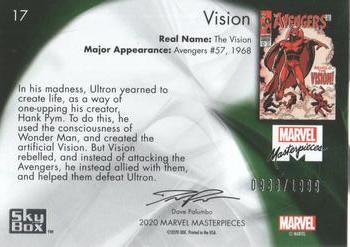 2020 SkyBox Marvel Masterpieces #17 Vision Back
