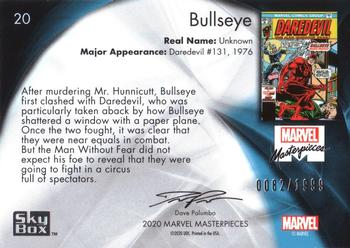 2020 SkyBox Marvel Masterpieces #20 Bullseye Back