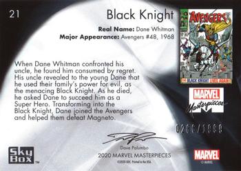 2020 SkyBox Marvel Masterpieces #21 Black Knight Back