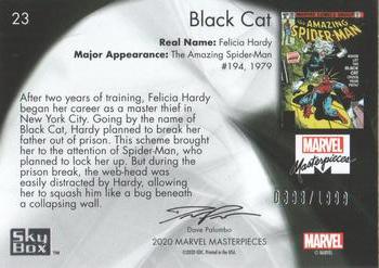2020 SkyBox Marvel Masterpieces #23 Black Cat Back