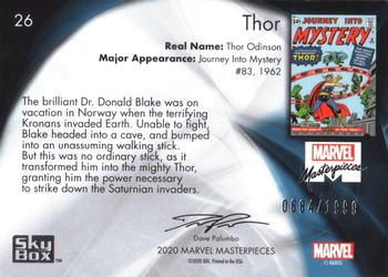 2020 SkyBox Marvel Masterpieces #26 Thor Back