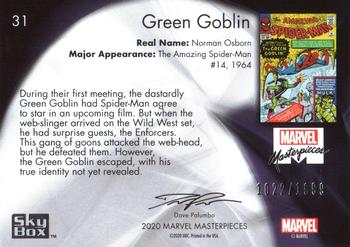 2020 SkyBox Marvel Masterpieces #31 Green Goblin Back