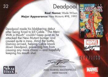 2020 SkyBox Marvel Masterpieces #32 Deadpool Back