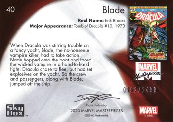 2020 SkyBox Marvel Masterpieces #40 Blade Back
