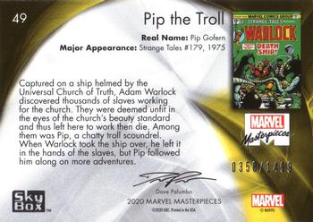 2020 SkyBox Marvel Masterpieces #49 Pip the Troll Back