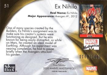 2020 SkyBox Marvel Masterpieces #51 Ex Nihilo Back