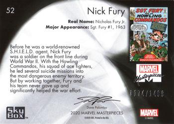 2020 SkyBox Marvel Masterpieces #52 Nick Fury Back