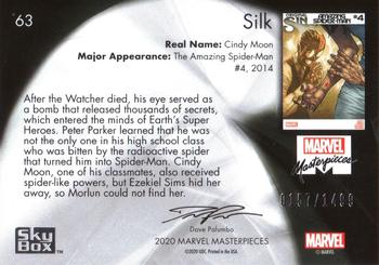 2020 SkyBox Marvel Masterpieces #63 Silk Back