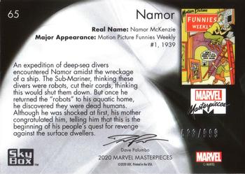 2020 SkyBox Marvel Masterpieces #65 Namor Back