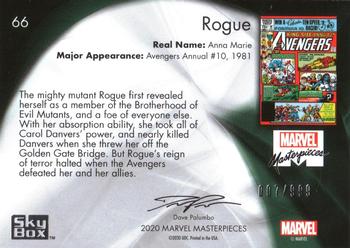 2020 SkyBox Marvel Masterpieces #66 Rogue Back