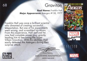 2020 SkyBox Marvel Masterpieces #68 Graviton Back
