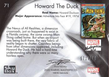 2020 SkyBox Marvel Masterpieces #71 Howard The Duck Back