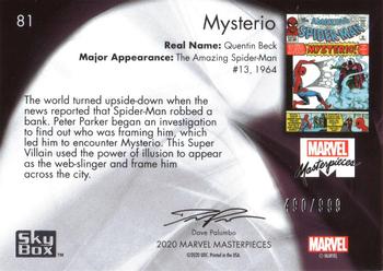 2020 SkyBox Marvel Masterpieces #81 Mysterio Back