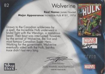 2020 SkyBox Marvel Masterpieces #82 Wolverine Back