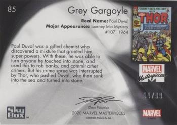 2020 SkyBox Marvel Masterpieces #85 Grey Gargoyle Back