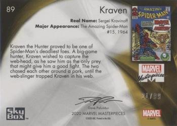 2020 SkyBox Marvel Masterpieces #89 Kraven Back