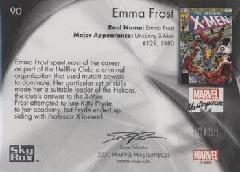 2020 SkyBox Marvel Masterpieces #90 Emma Frost Back