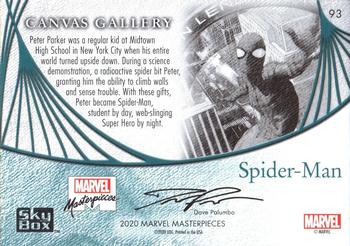 2020 SkyBox Marvel Masterpieces #93 Spider-Man Back