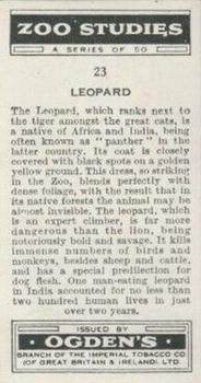 1937 Ogden's Zoo Studies #23 Leopard Back